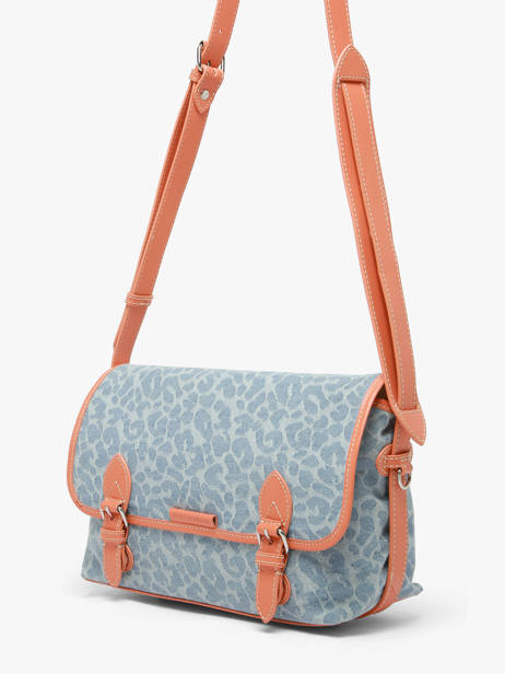 Cross Body Tas Loulou Denim Luipaard Paul marius Blauw denim leo LOULODEL ander zicht 2