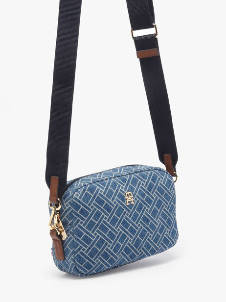 Cross Body Tas Popette Katoen Tommy hilfiger Blauw popette AW18610 ander zicht 2