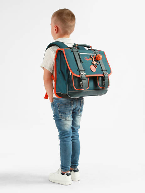 Boekentas Voor Kinderen 2 Compartimenten Vintage Urban Cameleon Blauw vintage urban CA35 ander zicht 1