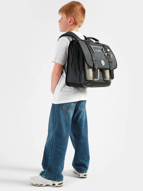 Boekentas 3 Compartimenten Vintage Urban Cameleon Grijs vintage urban CA41 ander zicht 1