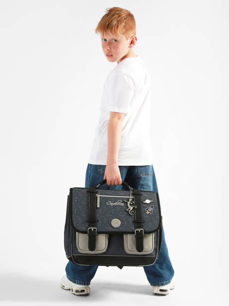Boekentas 3 Compartimenten Vintage Urban Cameleon Grijs vintage urban CA41 ander zicht 2