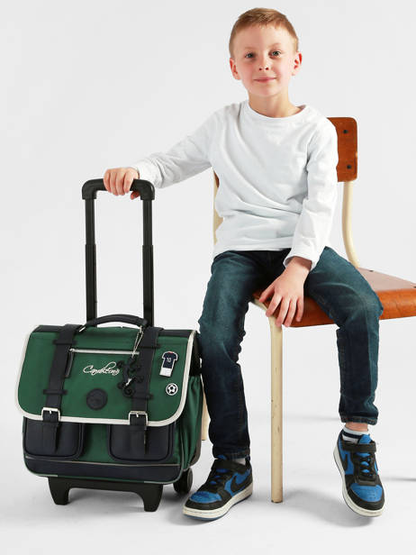 Boekentas Op Wieltjes 2 Compartimenten Vintage Urban Cameleon Groen vintage urban CR38 ander zicht 1