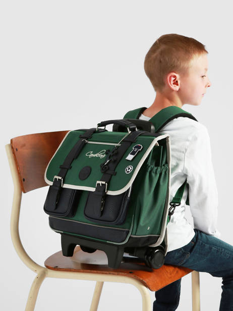 Boekentas Op Wieltjes 2 Compartimenten Vintage Urban Cameleon Groen vintage urban CR38 ander zicht 2
