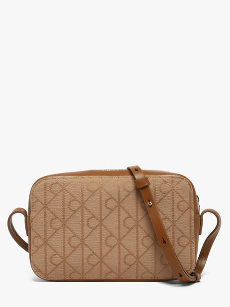 Cross Body Tas Emblem Jacquard Calvin klein jeans Beige emblem jacquard 4F3533G ander zicht 4