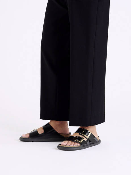 Slippers Arizona Droplet Uit Leder Birkenstock Zwart women 1029353 ander zicht 1