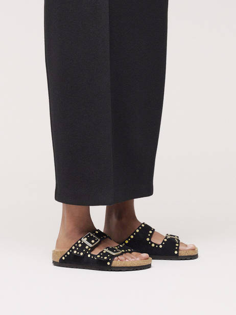 Slippers Arizona Rivet Uit Leder Birkenstock Zwart women 1030348 ander zicht 1
