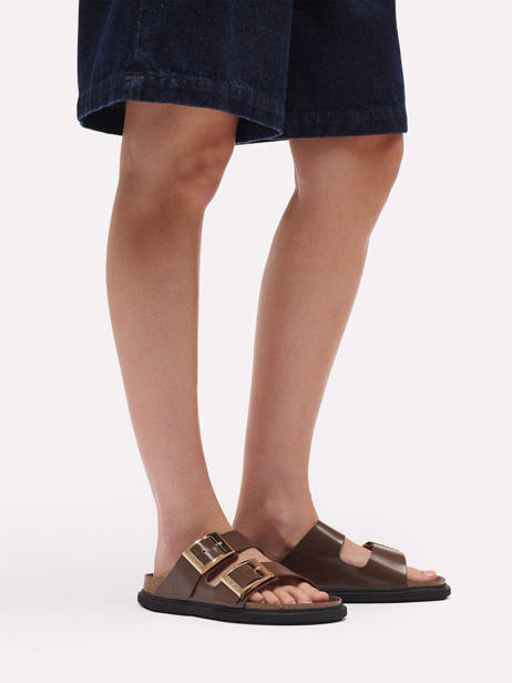 Slippers Arizona Droplet Uit Leder Birkenstock Bruin women 1031910 ander zicht 1