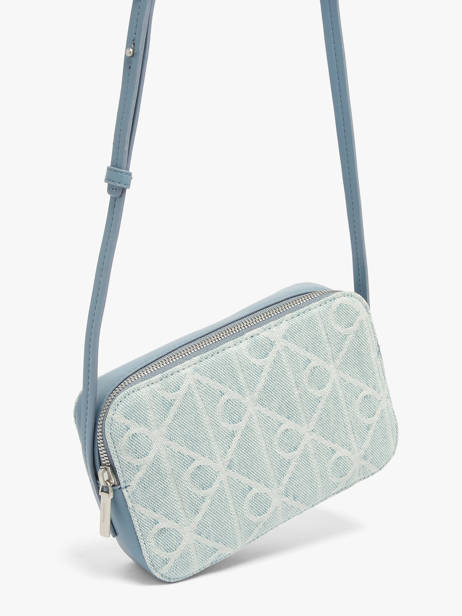 Cross Body Tas Emblem Denim Katoen Calvin klein jeans Blauw emblem denim 4F3430G ander zicht 2