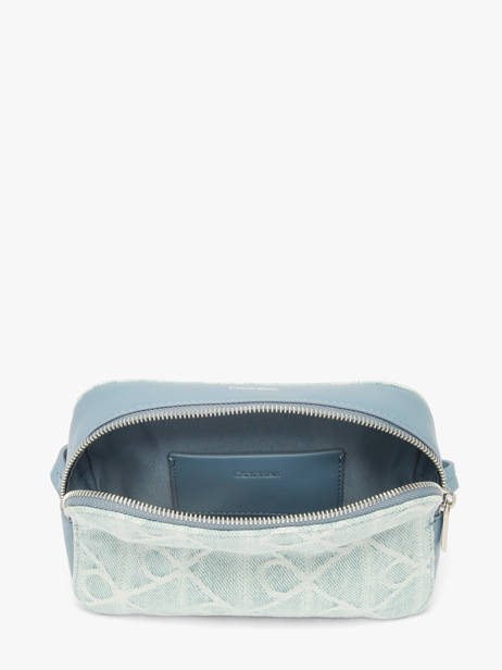 Cross Body Tas Emblem Denim Katoen Calvin klein jeans Blauw emblem denim 4F3430G ander zicht 3