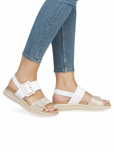 Sandalen Uit Leder Remonte Wit women 80 ander zicht 1