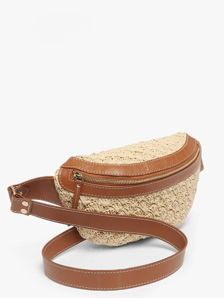 Belt Bag Leder En Raffia Paul marius Beige raphia BANANRAP ander zicht 2