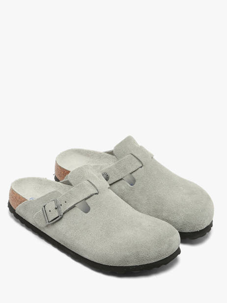Slippers Boston Uit Leder Birkenstock Grijs women 1031657 ander zicht 2