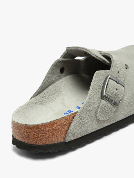 Slippers Boston Uit Leder Birkenstock Grijs women 1031657 ander zicht 3