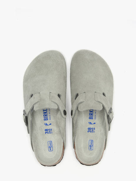 Slippers Boston Uit Leder Birkenstock Grijs women 1031657 ander zicht 4