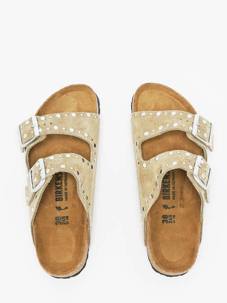 Slippers Arizona Rivet Uit Leder Birkenstock Beige women 1029390 ander zicht 4