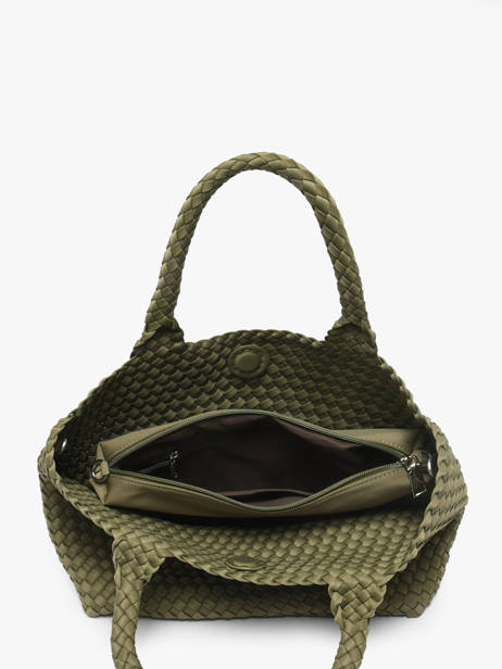 Handtas Tresse Nylon Knit & woven Groen tresse M2581 ander zicht 2