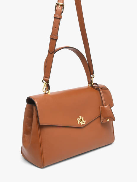 Handtas Farrah Leder Lauren ralph lauren Bruin farrah 31P11738 ander zicht 2