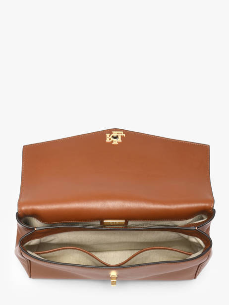 Handtas Farrah Leder Lauren ralph lauren Bruin farrah 31P11738 ander zicht 3