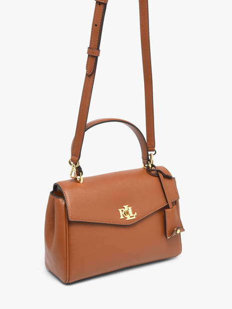 Cross Body Tas Farrah Leder Lauren ralph lauren Bruin farrah 31P15611 ander zicht 2
