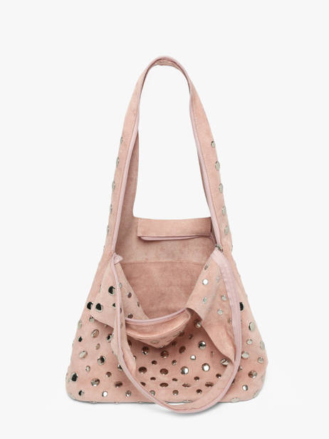 Schoudertas Suede Miniprix Roze suede F9928 ander zicht 2