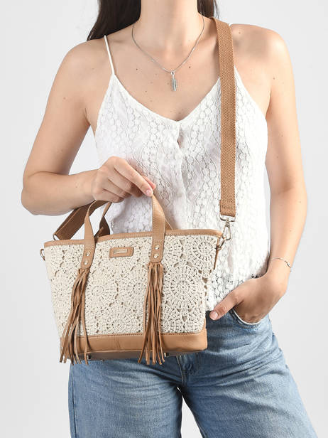 Handtas Antibes Katoen Les tropeziennes Beige antibes TZ01 ander zicht 1