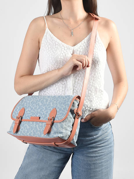 Cross Body Tas Loulou Denim Luipaard Paul marius Blauw denim leo LOULODEL ander zicht 1