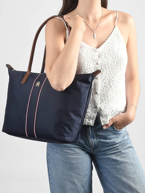 Schoudertas Popette Nylon Tommy hilfiger Blauw popette AW17706 ander zicht 1
