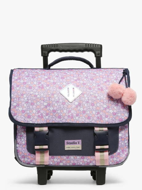 Rugzak Op Wieltjes 2 Compartimenten Milky kiss Violet blossoming beauty 1472