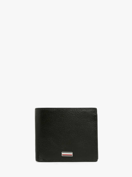 Portefeuille Leder Tommy hilfiger Zwart central AM14497