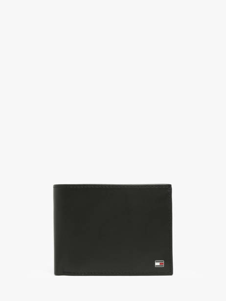 Portemonnee Leder Tommy hilfiger Zwart eton AM00651