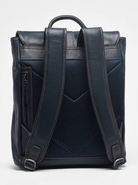 Business Rugzak Foulonné 2 Compartimenten Leder Etrier Blauw foulonne EFOU8092 ander zicht 4